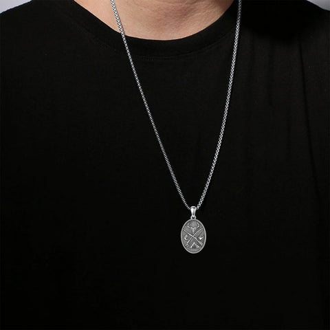 Sterling Silver Deer Bass Fish Wild Duck Fish Hook Pendant Necklace Hunting Jewelry Gifts for Men