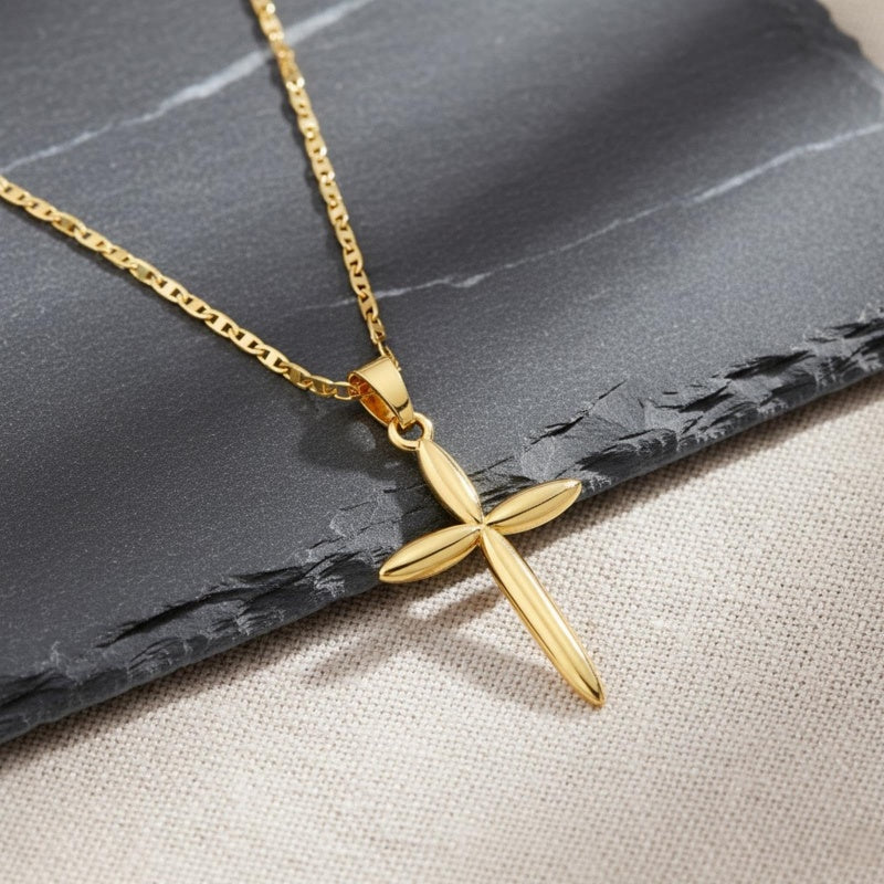 14K Gold Plated Cross Infinity  Pendant Necklace  for Women