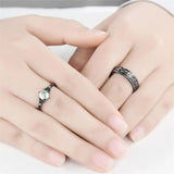 Sterling Silver 10K 14K 18K Gold Natural Leaf  Moss Agate Engagement Anniversary Couple Ring Sets