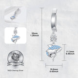 Sterling Silver Cubic Zirconia  Shark Belly Button Ring for Women