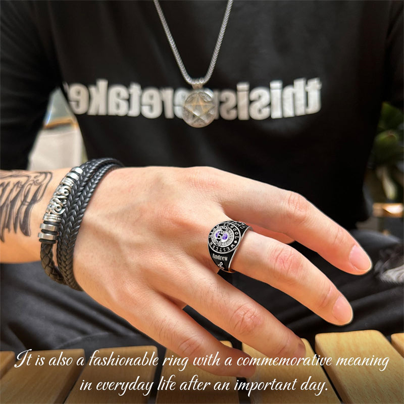 Sterling Silver Personalized 2026 High School College University Graduation Ring