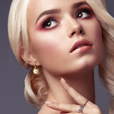 14K Gold Plated Pearl  Earrings for Women
