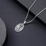 Sterling Silver  Poseidon Trident  Pendant Necklace for Men