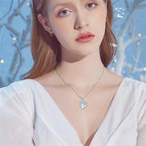 Sterling Silver Moonstone Heart Hummingbird Urn Necklace for Ashes