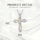 Sterling Silver Daisy Rose Plumeria Lotus Sunflower Cross Pendant Necklace for Women