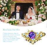 Sterling Silver 1CT Round Gemstone Engagement Wedding Bridal Anniversary Proposal Ring Set for Her