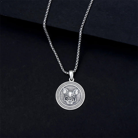 Sterling Silver  Eagle Elephant Fox Octopus Trident  Pig Raven Scorpion Pendant Necklace