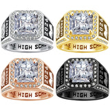 Sterling Silver Personalized Birthstone Engraved High School University College Class Ring