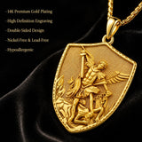 Patron Saint Medal Gold Plated Catholic Pendant Christian Religious Necklace Amulet Jewelry