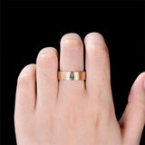 Sterling Silver Personalized Engraved Kite Moss Agate Wedding Ring Promise Ring for Men