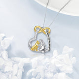 Sterling Silver Bunny Girl Pendant Necklace With Engraved Always in My Heart