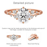 Sterling Silver 10K 14K 18K Gold Personalized Engraved 1-3 Carat Round Moissanite   Anniversary  Engagement Ring