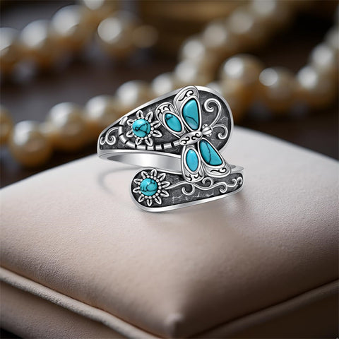 Sterling Silver Oxidized Dragonfly Butterfly Hummingbird Sea Turtle Anchor Cross Tree of Life Sunflower Spoon Ring