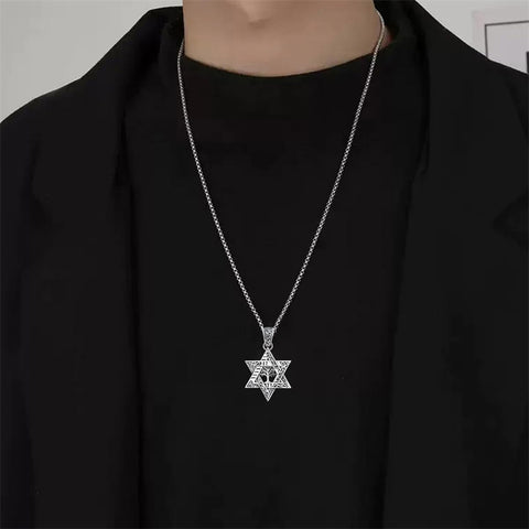 Sterling Silver Star of David Chai Cross Evil Eye Lion of Judah Menorah Tree of Life Protection Pendant Necklace