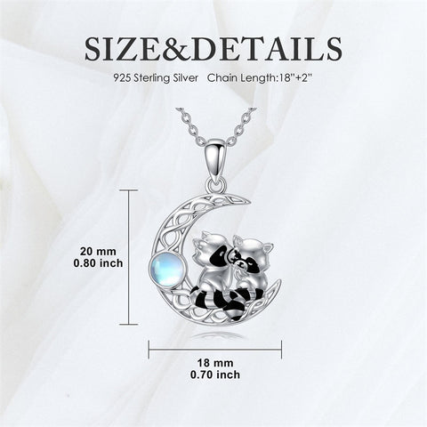 Sterling Silver Raccoon Pendant Necklace