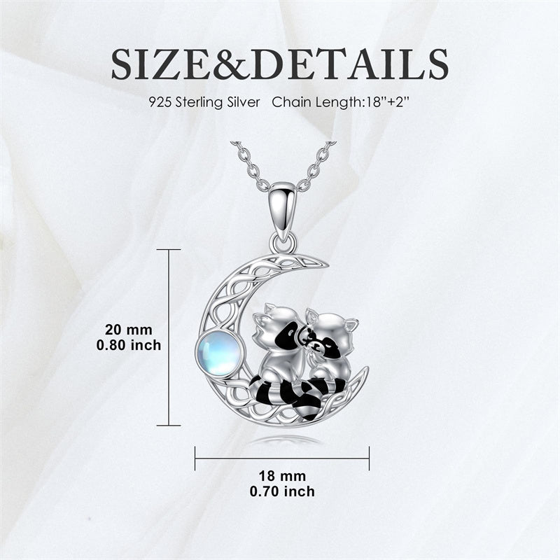 Sterling Silver Raccoon Pendant Necklace