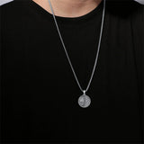 Sterling Silver Faith Bible Lion Pendant Necklace for Men