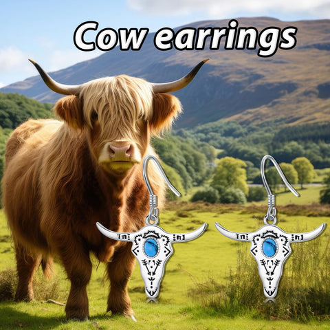 Sterling Silver Longhorn Dangle Earrings