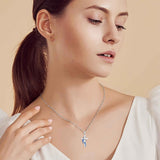Sterling Silver  Hummingbird Blue Jay Dragonfly Butterfly Cross Necklace Engraved with I Love You Forever