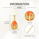 10K 14K 18K Yellow Gold  Phoenix Pendant Necklace for Women
