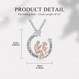 Sterling Silver Father Daughter Heart Pendant Necklace from Dad Gift for Daughter