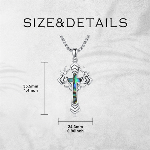 Sterling Silver Wooden Cross Pendant Necklace