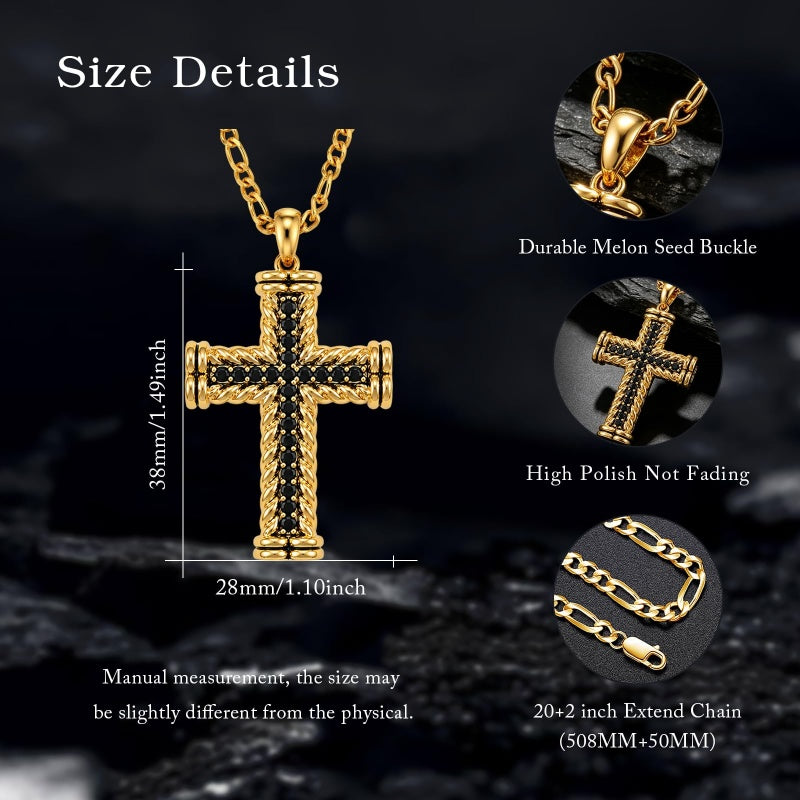 14K Gold  Plated Cross Necklace Simple Religious Jewelry Gift