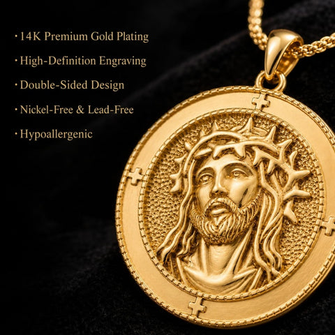 Patron Saint Medal Gold Plated Catholic Pendant Christian Religious Necklace Amulet Jewelry