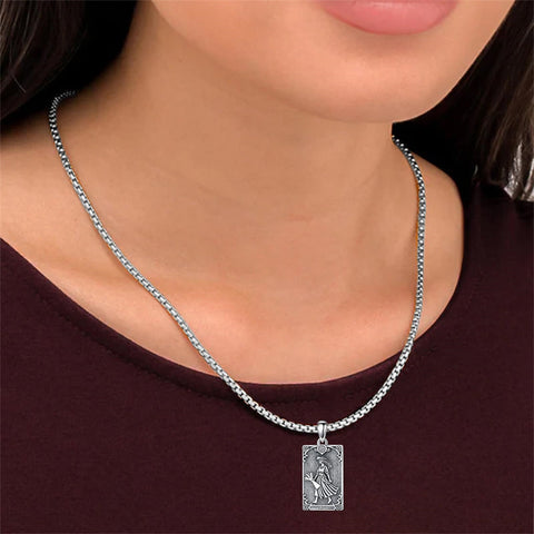 Sterling Silver Tarot Card 12 Zodiac Sign Pendant Necklace