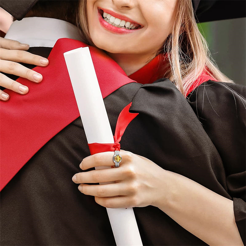 Sterling Silver Personalized Graduation Ring for Class of 2026