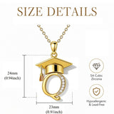 Initial  Graduation 14K Gold Plated Inspiring Grad Pendant Necklace Graduations Jewelry Gifts