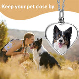 Stainless Steel Personalized Photo Engraved Heart Urn Necklace for Ashes
