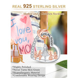 Sterling Silver Mother and 2/3/4 Daughter Heart Pendant Necklace Engraved with Love You Forever