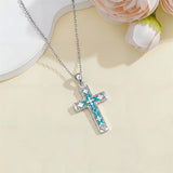 Sterling Silver Cross Pendant Necklace for Women Southwestern Cross Jewelry Gifts
