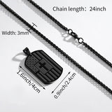 14K Gold Plated American Flag Dog Tag Cross Necklace for Men