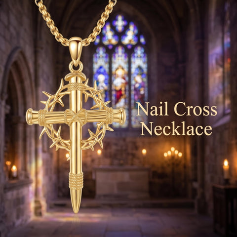 10K 14K 18K Gold Cross Pendant Necklace Religious Jewelry Gifts for Men and Women