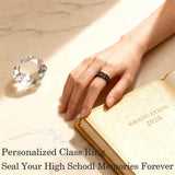 Copper Personalized Engraved Birthstone High School College Class Ring Graduation Ring