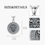 Sterling Silver  Bull Pendant Necklace