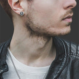 Sterling Silver Viking Raven Crow Skull Stud Earrings