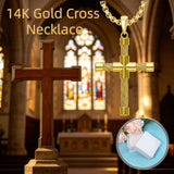 14K Gold Plated Cross Pendant Necklace Christian Jewelry Gifts