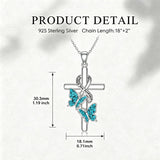 Sterling Silver  Hummingbird Blue Jay Dragonfly Butterfly Cross Necklace Engraved with I Love You Forever