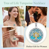Sterling Silver Turquoise Sun and Moon AA Sobriety Celtic Knot Cross DNA Star of David Tree of Life Pendant Necklace