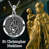Sterling Silver Amulet Medal  St Sebastian Saint Christopher Viking Deer Pendant Necklace