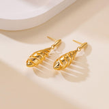 14K Gold Plated Spiraled Pinecone-Inspired Design Studs Earrings  for Women