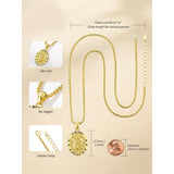 Patron Saint Medals Protection  14K Gold Plated Necklace for Men