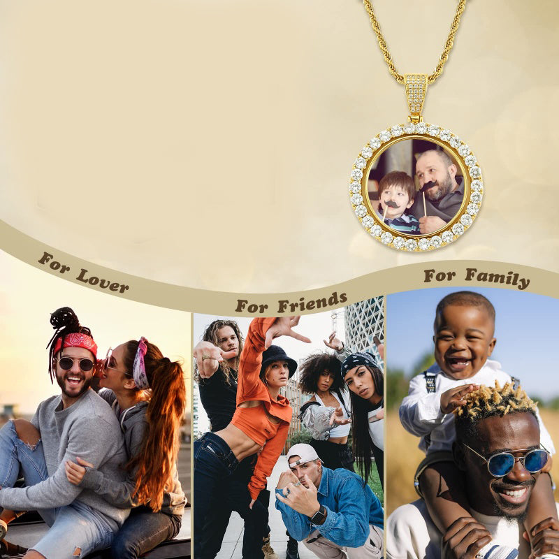14K Gold Plated Personalized Photo Pendant Necklace Personalized Gift