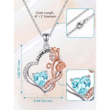 14K Gold Plated  Birthstone Rose Flower Necklaces for Women