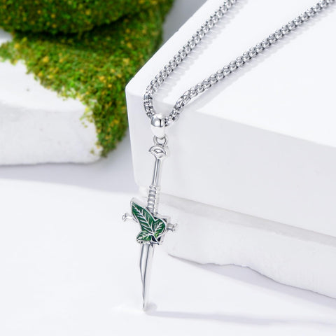Sterling Silver Medieval Sword Dagger Pendant Necklace