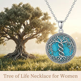 Sterling Silver Turquoise Sun and Moon AA Sobriety Celtic Knot Cross DNA Star of David Tree of Life Pendant Necklace