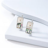 Sterling Silver Abalone Shell Mountain Cat Dog Fox Dragonfly Hummingbird Earring